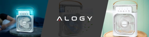 Wentylator wiatrak biurkowy 3w1 Klimator Alogy DeskBreeze™  stojący mały cyrkulator z nawilżaczem powietrza timerem i podświetleniem LED USB-C