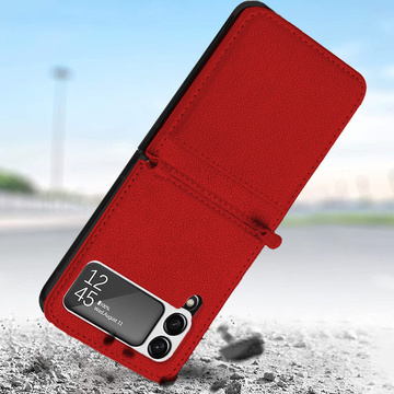 Etui z klapką portfel Alogy skórzane do Samsung Galaxy Z Flip 3 5G Czerwone