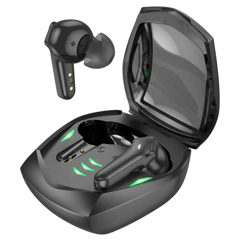 HOCO EW28 TWS Kabellose Bluetooth-Kopfhörer – Schwarz mit Gaming-Modus und Ladeetui