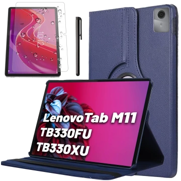 Case 360 ​​​​für Lenovo Tab M11 10,95 Zoll TB330FU / TB330XU / TB331FC Drehbares Cover Tablet Flip Cover Case Alogy Marineblau
