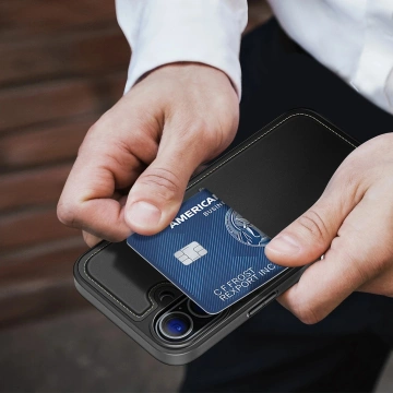 Etui do iPhone 16 Dux Ducis Rafi II Mag MagSafe RFID Podstawka Czarne