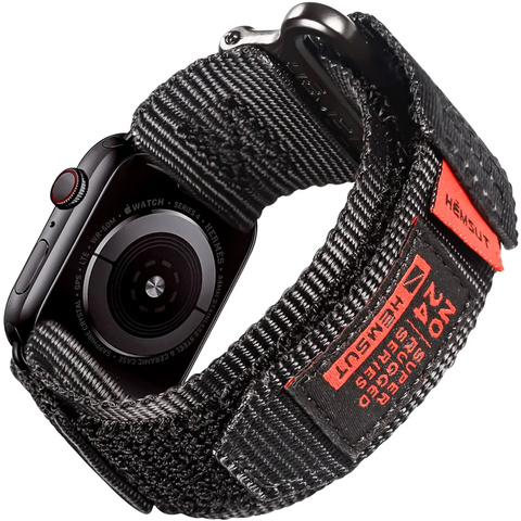 Nylonarmband für Apple Watch 2/3/4/5/6/7/8/9/SE/Ultra 42/44/45/49 mm Nylonband Sport Schwarz