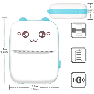 Drukuś Thermodrucker mit 6 Rollen Thermopapier für Kinder Blau