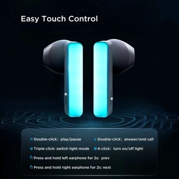 Słuchawki TWS Joyroom JR-TC1 IceLens Series LED Bluetooth 5.3 – Czarne