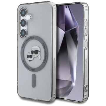 Etui Karl Lagerfeld Button Karl & Choupette MagSafe do Samsung Galaxy S25 Czarny