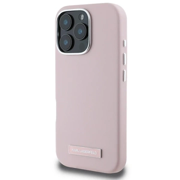 Etui Karl Lagerfeld do iPhone 16 Pro Max 6.9" Różowy MagSafe Hardcase FW Metal Plate 