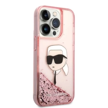 Etui Karl Lagerfeld KLHCP14XLNKHCP do iPhone 14 Pro Max 6,7" hardcase Glitter Karl Head różowy/pink