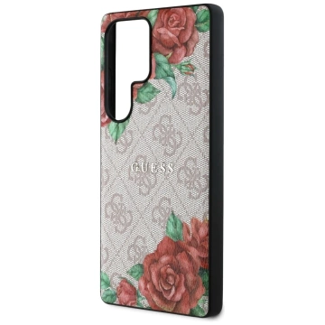 Etui Guess 4G Flowers Print MagSafe do Samsung Galaxy S25 Ultra Różowy