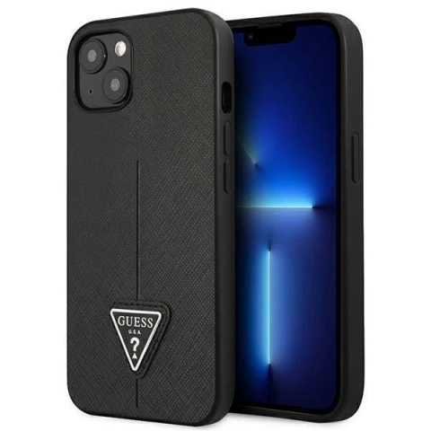 Etui Guess GUHCP13SPSATLK für Apple iPhone 13 Mini 5,4" Czarny/Black Hardcase SaffianoTriangle Logo