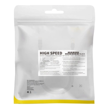 Przewód Baseus Speed Seven szybki kabel sieciowy RJ45 10Gbps 1m czarny (WKJS010101)