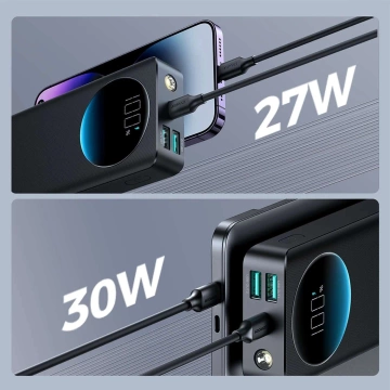 Powerbank Joyroom JR-PBF03 30000 mAh PD 30 W + kabel USB-C (0,25 m) – czarny