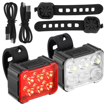 Lampka rowerowa LED Alogy SafeRide™ Lights Latarka na rower wodoodporne światło światełko na przód i tył przednia tylna 2 sztuki