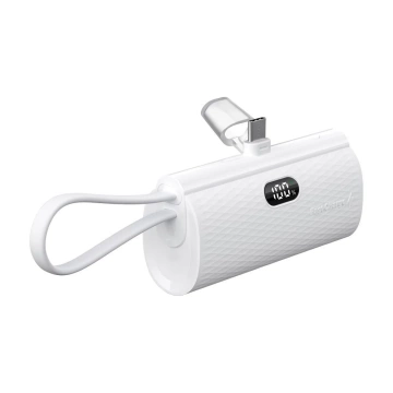 FORCELL F-ENERGY Power Plug F5K3 Powerbank mit integriertem Typ-C PD-Anschluss 20W 5000mAh Weiß