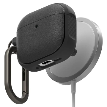 Etui do Apple AirPods 4 Ringke Onyx MagSafe Black + Karabińczyk