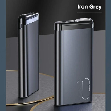 USAMS Powerbank PB55 10000mAh 2xUSB LED Display grau/grau 10KCD14801 (US-CD148) Aluminium