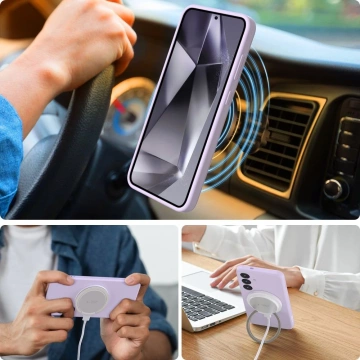 Etui do Samsung Galaxy S25+ Plus Tech-Protect Liquid Silicone MagSafe Mauve