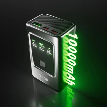 Powerbank SBS 10000mAh PD 35W z wyświetlaczem LCD Szary