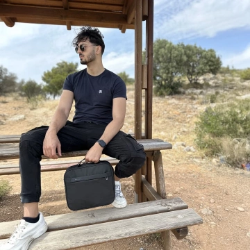 Bange Wasserdichte Kosmetiktasche 30x26x10 cm, faltbar, für Kosmetikzubehör, Reisen, Damen &amp; Herren, Schwarz