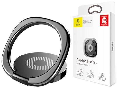 Baseus ring uchwyt na telefon metalowy Desktop Bracket czarny
