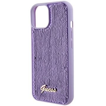Etui Guess GUHCP15SPSFDGSU do iPhone 15 6.1" fioletowy/purple hardcase Sequin Script Metal