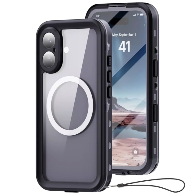 Alogy HydroArmor™ IP68 wasserdichte Hülle mit transparenter Rückseite, 360-Panzerabdeckung für MagSafe für Apple iPhone 16 Plus