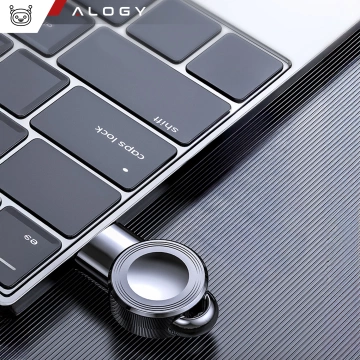 Mini-Induktionsladegerät für Apple Watch mit USB-Ladefunktion, Alogy High-End-Chip, Schwarz