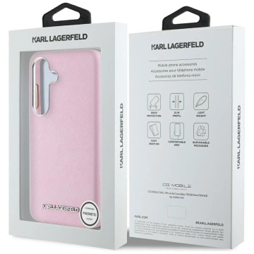 Etui Karl Lagerfeld Saffiano MagSafe do Samsung Galaxy S25+ Różowy