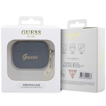 Etui ochronne na słuchawki Guess GUAP2LSCHSK do Apple AirPods Pro 2 cover czarny/black Silicone Charm Heart Collection