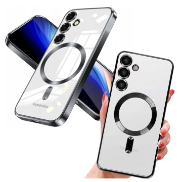 Etui do Samsung Galaxy S25 Alogy LuxeShield™️ Glamour Luxury Ring obudowa z osłoną aparatów Czarne + szkło hartowane