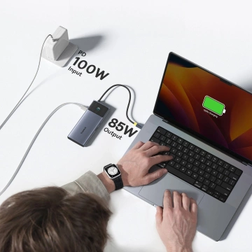 Baseus Metal Gleam Series II 7-w-1 USB-C Hub PD100W, 2×USB-A, 2×HDMI 4K