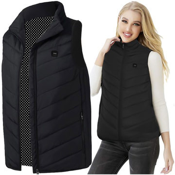 Beheizte Weste Damen Herren ärmellose Jacke USB gesteppt beheizt elektrisch Winter Unisex Größe M Schwarz