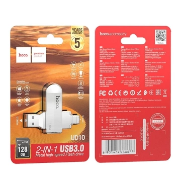 HOCO Pendrive USB A + Typ C UD10 128GB USB 3.0 – Pamięć 2w1