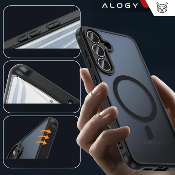 Etui do Samsung Galaxy S25 Plus obudowa ochronna na telefon Alogy Matte HybridMag™️ Case do MagSafe Matowe Czarne