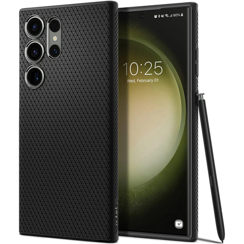 Etui na telefon Spigen Liquid Air obudowa ochronna do Samsung Galaxy S23 Ultra Matte Black