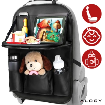 Auto-Organizer, Reisetisch, Autositzschutz, Rückenlehne, Sitz Alogy Black