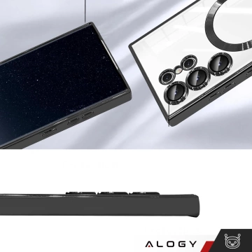 Etui do Samsung Galaxy S25 Ultra Alogy LuxeShield™️ Glamour Luxury Ring obudowa z osłoną aparatów Czarne