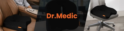 DR.MEDIC SeatRest™ Ergonomisches Bürokissen für Autositze, Steißbeinstütze, für Bürostühle, Autositze