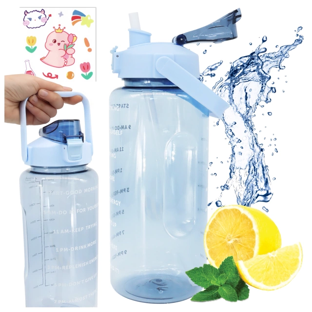 Große Glasflasche Wasserflasche Trinkgetränke Alogy Motivational Messbecher 1l 1000ml Silikonhülle Olive