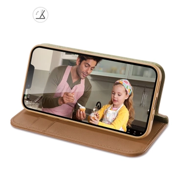 Dux Ducis Hivo Leather Flip Cover Echtes Leder Wallet für Karten und Dokumente iPhone 14 Plus Braun