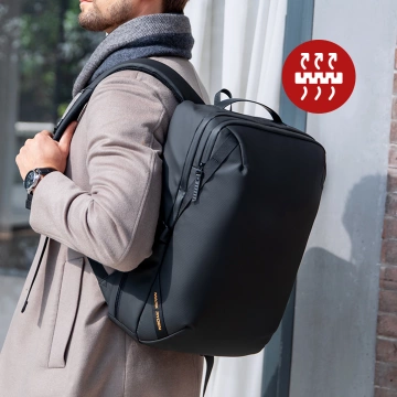Mark Ryden 15,6" Laptop-Reiserucksack, wasserdicht, 21 l Fassungsvermögen, mit Schlüsselanhänger und Pfeife, 44 x 29 x 17 cm – Schwarz