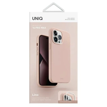 UNIQ Lino Hülle für iPhone 14 Pro Max 6.7" Rosa/Rosa Blush