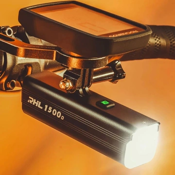 Lampka rowerowa Rockbros RHL1500 1500 lm + powerbank 5000 mAh IPX6 – czarna
