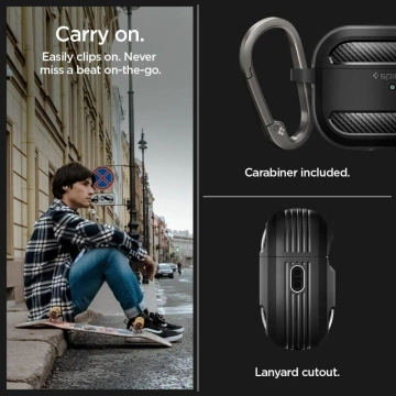 Etui ochronne Spigen Rugged Armor für Apple AirPods Pro 1 / 2 Mattschwarz