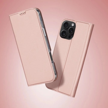 iPhone 16 Pro Max Dux Ducis Skin Pro Rosa Schutzhülle mit Flip