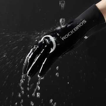 Rękawiczki rowerowe Rockbros Wodoodporne L/XL Czarne