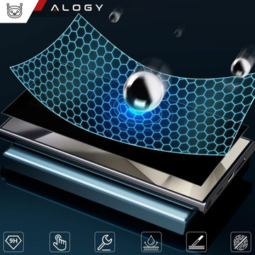Gehärtetes Glas für die hüllenfreundliche Alogy Full Glue-Hülle für das Samsung Galaxy S24 Ultra Black