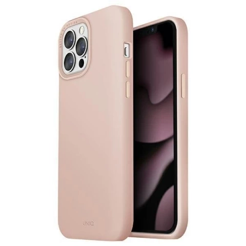 UNIQ-Hülle Lino Hue iPhone 13 Pro / 13 6.1 "Rosa / Blush Pink MagSafe