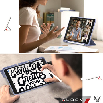 Etui do Apple iPad 10.2" 9/8/7 Gen (2021/2020/2019), Ochronne Smart Case z Klapką i Podstawką, Odporne TPU, Wzmocnione Narożniki, Alogy BookGuard™ – Niebieskie