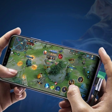 Ugreen abgewinkeltes Kabel USB - USB Type C Quick Charge 3.0 QC3.0 3 A 0,5 m grau (US176 20855)