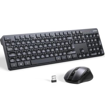 Zestaw Ugreen MK006 bezprzewodowa klawiatura + mysz 2,4 GHz czarny